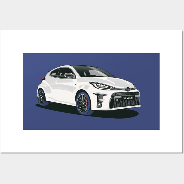 2020 GR Yaris in Glacier White. Wall Art by Webazoot